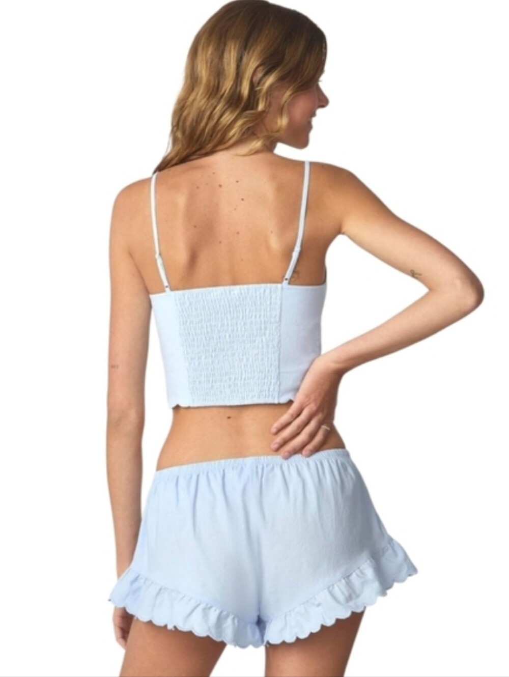 Florence By Mills Sweet Solstice Scallop Linen Short & Cami Set NWT - Picture 4 of 13